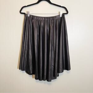 Marianne's Women's Black Low-Rise Elastic Waistband Pleated Skater Midi Skirt L